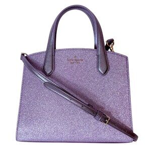 Kate Spade New York Tinsel Lavender Crossbody Handbag Glittery Purse Top Handles